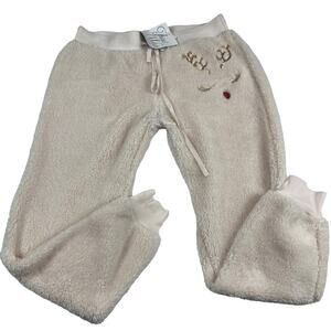 Third wish Womens Large Lounge Pants Pajamas Jogger holiday sequins fuzzy comfy